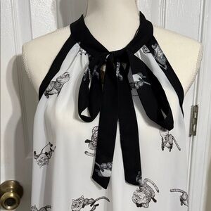 Disney Alice Through the Looking Glass Black and White Halter Top